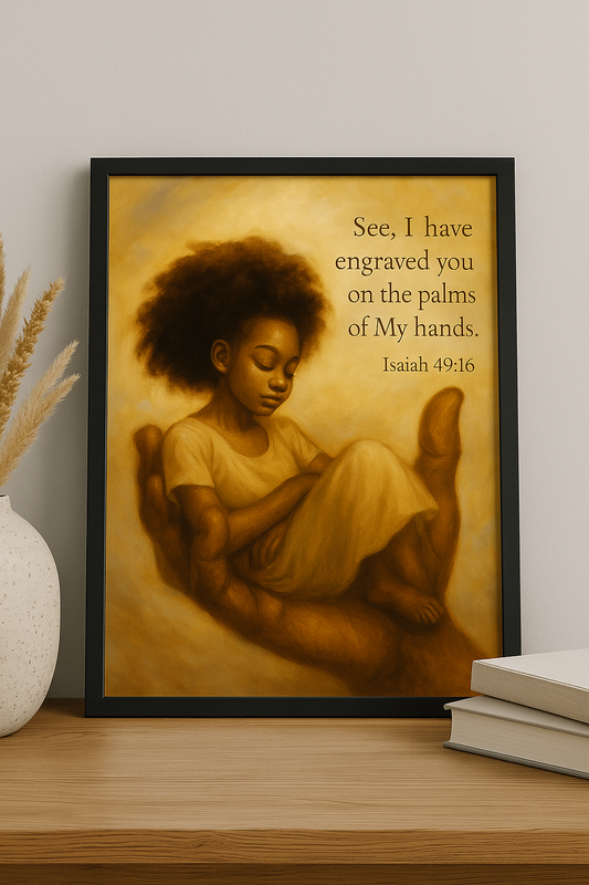 Held in His Hands – Isaiah 49:16 (Resting Woman Edition)